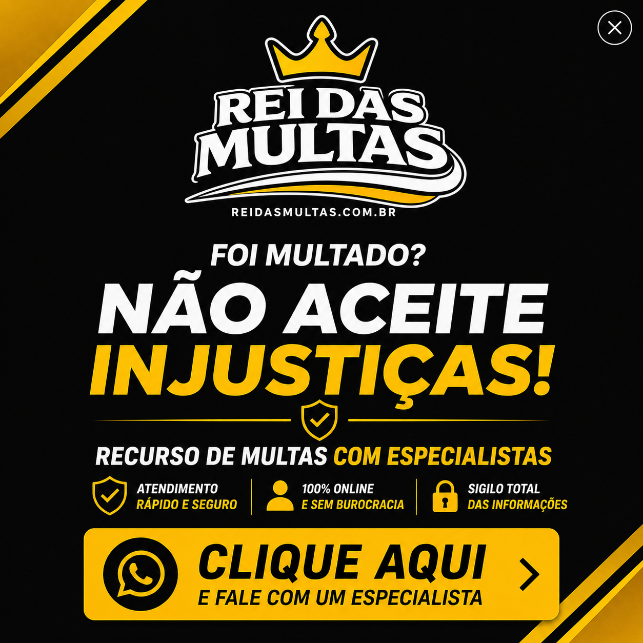 Foi multado? Fale com um especialista do Rei das Multas