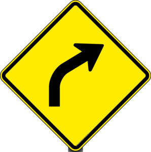 Placa A-2b: Curva à direita