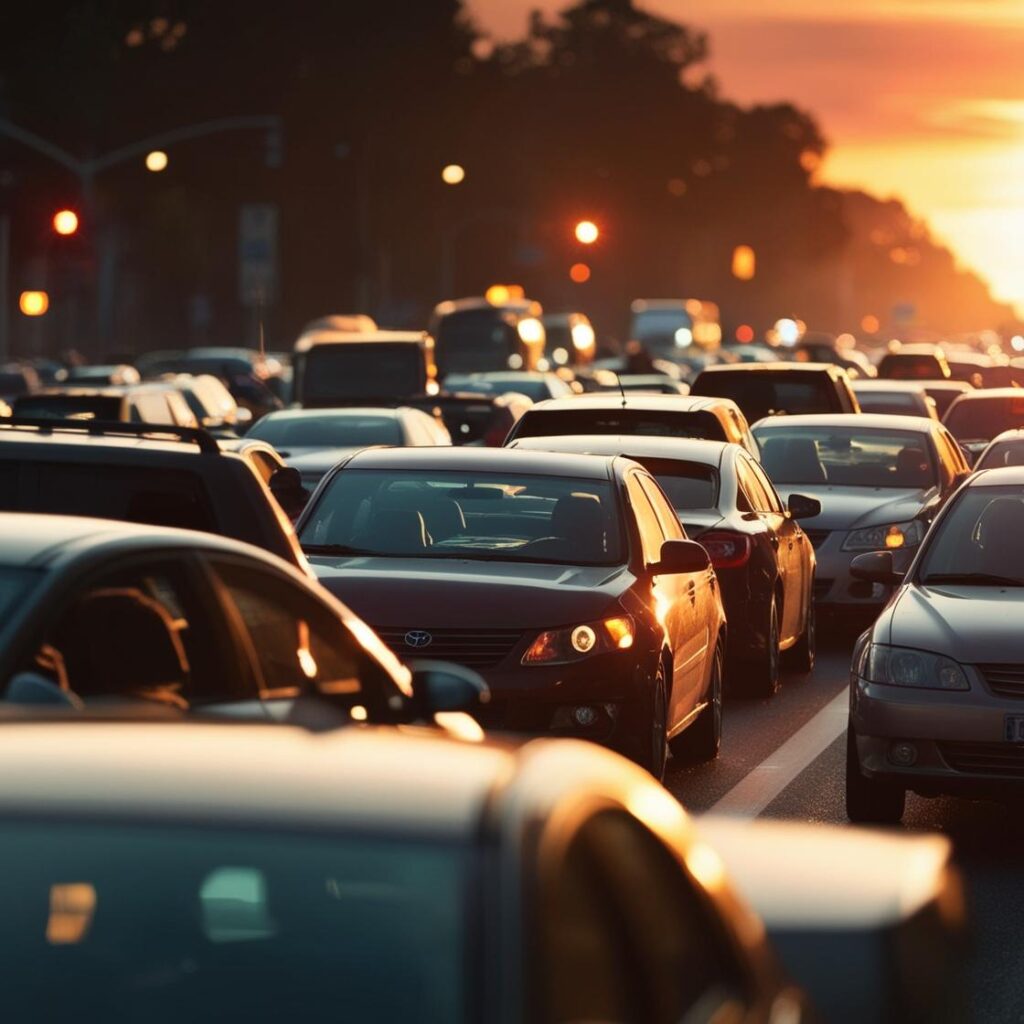 Crie uma imagem de uma congestionamento de trânsito (2)