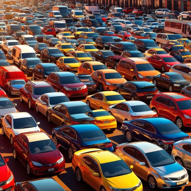 Faça uma imagem de um congestionamento de veículos