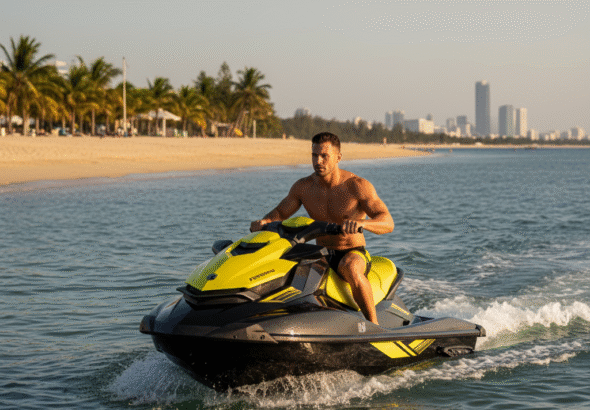 Atenção: Pilotar jet ski sem habilitação e colete salva-vidas pode resultar em multa e suspensão da habilitação